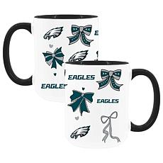 Official NFL 15 oz. Bow-Design Coffee Mug 2-pack - Philadelphia Eagles
