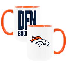 Official NFL TRI Team Code 15 oz. Mug 2-pack - Denver Broncos
