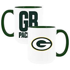 Official NFL TRI Team Code 15 oz. Mug 2-pack - Green Bay Packers