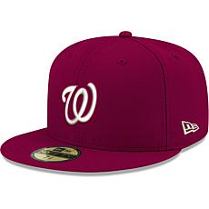 Officially Licensed Fanatics MLB Men's Nationals White Logo Fitted Hat