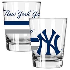 Officially Licensed MLB 15 oz. Old Fashioned Glass 2-pack - Yankees