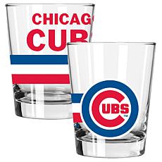 Officially Licensed MLB 15 oz. Old Fashioned Glass 2-pack - Cubs