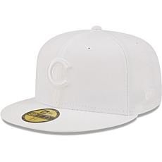 Officially Licensed MLB Men's New Era White on White Fitted Hat - C...