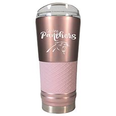 Officially Licensed NFL 24oz Rose Gold Draft Tumbler-Carolina Panthers