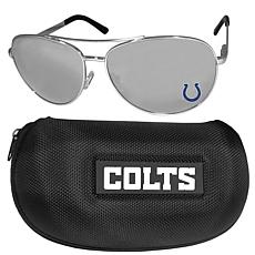 Officially Licensed NFL Aviator Sunglasses and Carrying Case - Colts