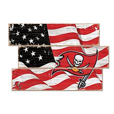 Officially Licensed NFL Flag 3 Plank Wall Sign - Tampa Bay Buccaneers
