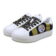 Officially Licensed NFL Lace-Up Sparkle Sneaker by Cuce Shoes