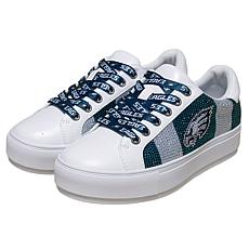 Officially Licensed NFL Lace-Up Sparkle Sneaker by Cuce Shoes