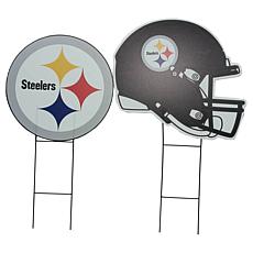 Officially Licensed NFL Logo & Helmet 2pk Yard Signs by Pegasus Sports