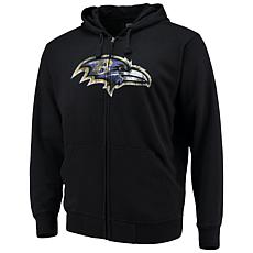 Officially Licensed NFL Men's Baltimore Ravens Black Full-Zip Hoodie