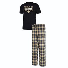 Officially Licensed NFL Men's Lodge Plaid Pajama Set by Concept Sports