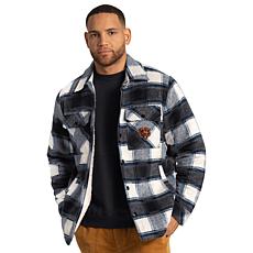 Officially Licensed NFL Men's Plaid Shirt Jacket