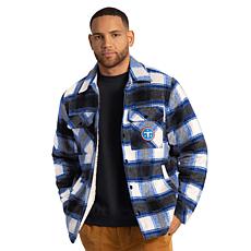 Officially Licensed NFL Men's Plaid Shirt Jacket
