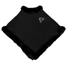 Officially Licensed NFL One-Size Fur-Trim Poncho - Atlanta Falcons