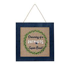 Officially Licensed NFL Patriots 12'' Double-Sided Burlap Sign