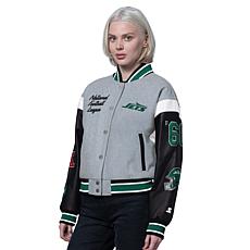 Officially Licensed NFL Starter Women's Cropped Varsity Jacket by Glll