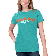 Officially Licensed League NFL Miami Dolphins Aqua Stretch T-Shirt