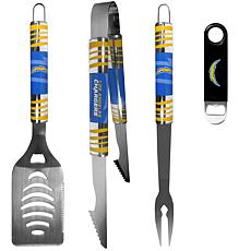 Officially Licensed NFL Team 3 pc BBQ Set and Bottle Opener - Charger