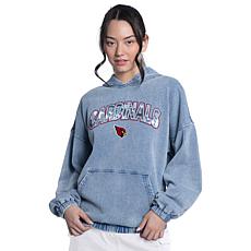 Officially Licensed NFL Women's Denim Wash Hooded Sweatshirt