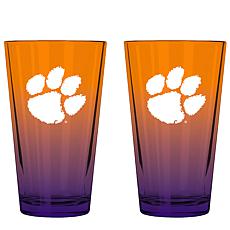 Officially Licensed Team Ombre Pint Glasses - 2-pack, 16oz Clemson