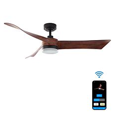 ONE 54" WiFi Smart Ceiling Fan with Temp Adjustable LED - Walnut