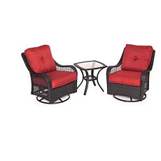 Orleans 3pc Swivel Rocking Chat Set - Autumn Berry
