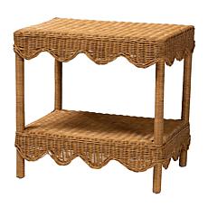 Oteria Rustic Rattan Side Table 26.8" W x 19.3" D x 25.6" H