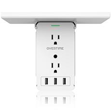 Overtime Outlet Extender Shelf with 8 AC and 3 USB Outlets