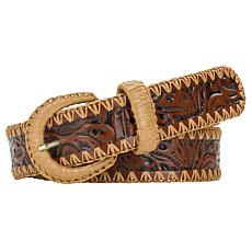 Patricia Nash Calais Floral Design Tooled Leather Belt