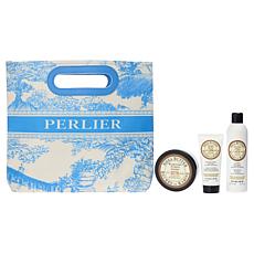 Perlier Shea Butter and Almond Milk 3-Piece Kit with Bag