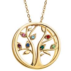 Personalized Simulated Birthstone Tree of Life Necklace
