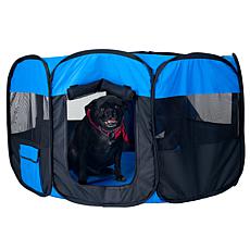 Pet Adobe Portable Pop-Up Pet Playpen - Blue/Black (42")