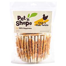 Pet 'n Shape Chicken Hide Twists Dog Treats, Chews in Resealable Bag