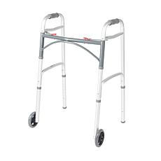 PreserveTech Deluxe Two Button Folding Walker w/ 5" Wheels