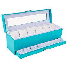 Prestige™ 6-Slot Watch Storage Box with Drawer