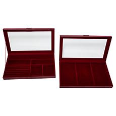 Prestige™ Set of 2 Large Stackable Jewelry Boxes - Croco Embossed