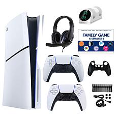 PS5 Slim Console with Extra DualSense, Accessories Kit & Voucher