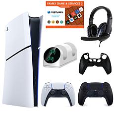 PS5 Slim Digital Console w/Black DuelSense Controller Bundle