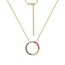 Radiance by Absolute™ 1.27ctw Round Stone Rainbow Circle Pendant