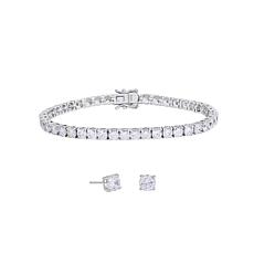 Radiance by Absolute™ 22.40ctw Round Stone Bracelet and Earrings Set