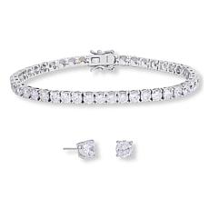 Radiance by Absolute™ 22.40ctw Round Stone Bracelet and Earrings Set