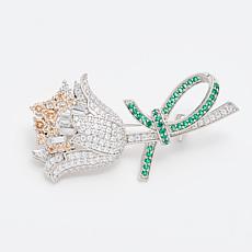 Radiance by Absolute™ 2.24ctw Sterling Silver Pavé Flower Pin/Pendant