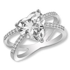 Radiance by Absolute™ 3.97ctw Round & Heart Split-Shank Solitaire Ring