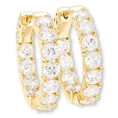 Radiance by Absolute™ 4mm Round Inside/Outside Hoop Earrings