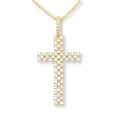 Radiance by Absolute™ Checkerboard Cross Pendant with Chain