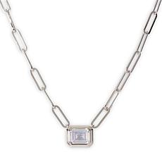 Radiance by Absolute™ CZ-Accented Paperclip Chain Necklace