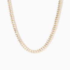 Radiance by Absolute Emerald Cut Tennis Necklace with Magnetic Closure