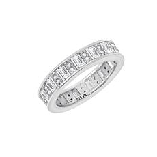 Radiance by Absolute™ Platinum-Plated Baguette and Round Eternity Ring