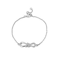 Radiance by Absolute™ Platinum-Plated Simulated Diamond Bow Bracelet 
