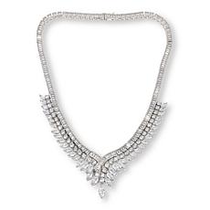 Radiance by Absolute™ Silvertone Bypass Cluster Line Necklace